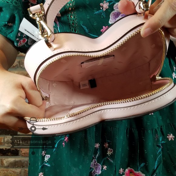 NWT Kate Spade New York Love Shack Heart Crossbody in Chalk light Pink LEATHER - Picture 8 of 10